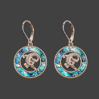 Abalone Shell and Alliagtor Earrings