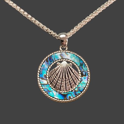 Abalone Shell and Scallop Shell Necklace