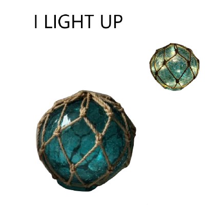 6" LED Blue Glass Float Ball