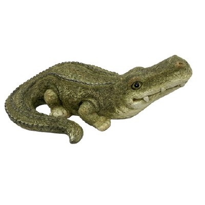 19" Green Polyresin Alligator Figurine