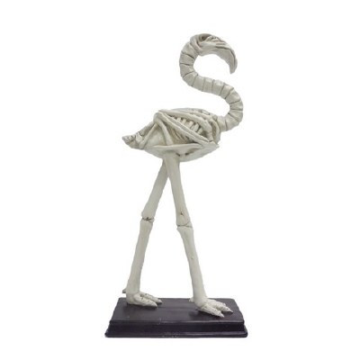 12" Distressed White Falmingo Skeleton Statue