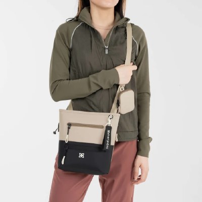 10" Sq Con Leche Anti-Theft Sadie Crossbody Bag