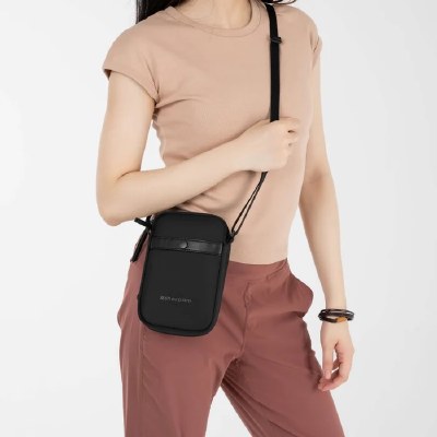 8" x 5" Black Anit-Theft Simplicity Crossbody Bag