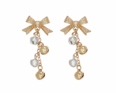 Silver and Gold Toned Jingle Bells Earrings