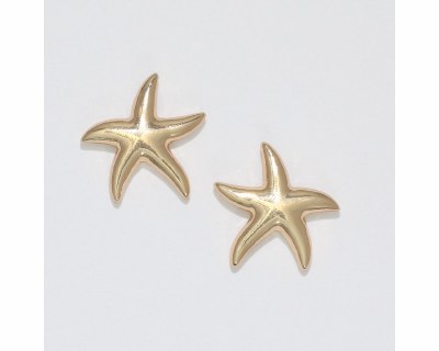 Gold Toned Starfish Post Earrings