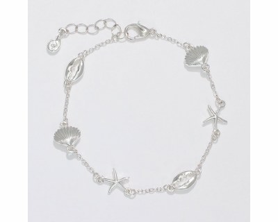 Silver Toned Seashells Bracelet