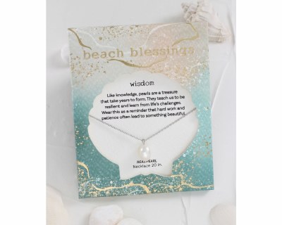 Beach Blessings 20" Silver Toned Pearl Necklace