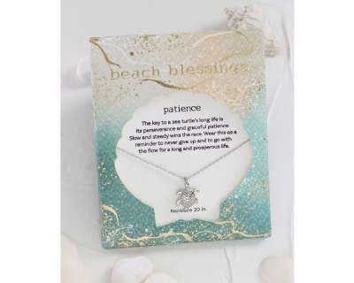 Beach Blessings 20" Silver Toned Sea Turtle Necklace