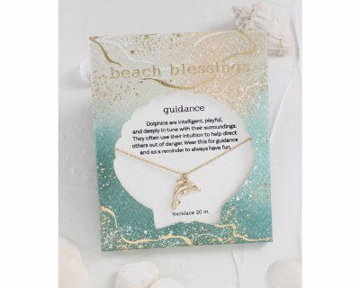 Beach Blessings 20" Gold Toned Dolphin Necklace