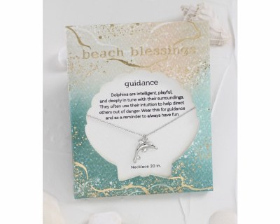 Beach Blessings 20" Silver Toned Dolphin Necklace