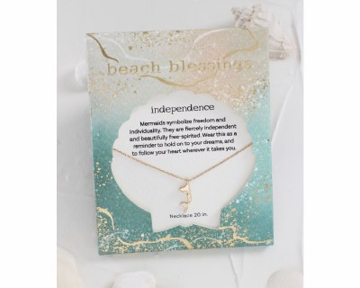 Beach Blessings 20" Gold Toned Mermaid Necklace