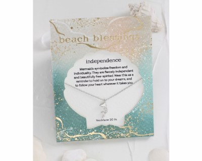 Beach Blessings 20" Silver Toned Mermaid Necklace