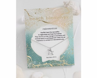 Beach Blessings 20" Silver Toned Starfish Necklace