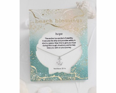 Beach Blessings 20" Silver Toned Anchor Necklace