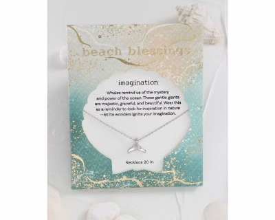 Beach Blessings 20" Silver Toned Whale Tale Necklace