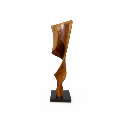29" Twisted Teak Wood Cone Sculpture