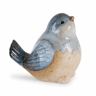 4" Bue Tail in the Middle Ceramic Bird Figurine