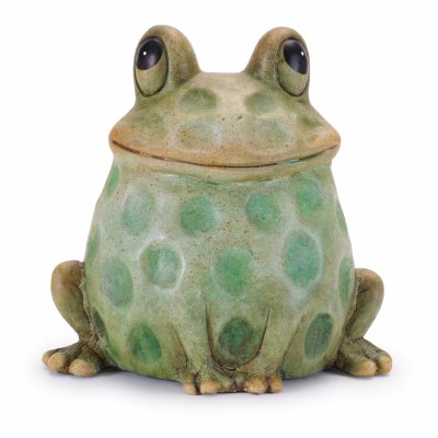 5" Green Dots Ceramic Frog Figurine