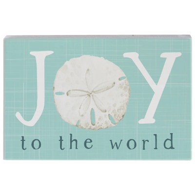 4" x 5" "Joy To The World" Coastal Holiday Sand Dollar Plaque
