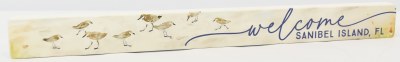 2" x 16" Sanibel Island "Welcome" Sandpipers on the Beach Sign
