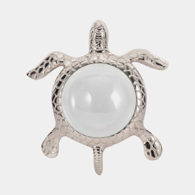6" Silver Metal Sea Turtle Magnifying Glass