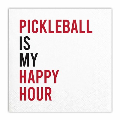5" Square "Pickleball is My Happy Hour" Beverage Napkins