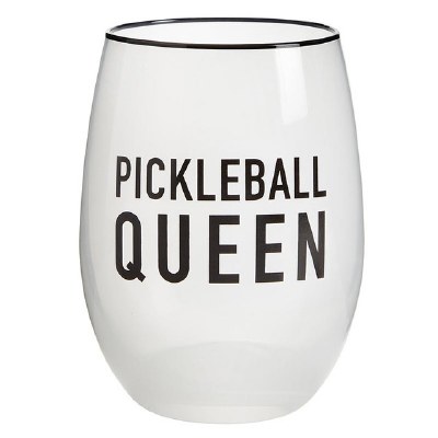 17 Oz "Pickleball Queen" Pickleball Stemless Wine Glass