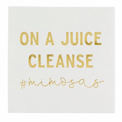 5" Square "On a Juice Cleanse #mimosas" Beverage Napkins