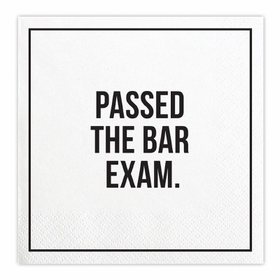 5" Square "Passed The Bar Exam" Beverage Napkins