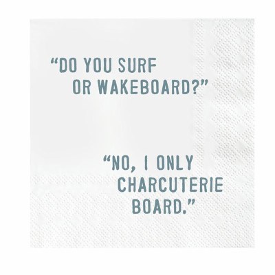 5" Square "Do You Surf Or Wakeboard?" Beverage Napkins