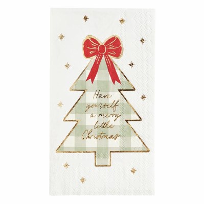 4.5" x 8" "Have Yourself A Merry Little Christmas" Christmas Tree Guest Towels