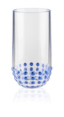 18 Oz Blue Beads Acrylic Cooler Glass
