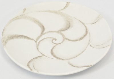 9" Round Beige Nautilus Shell Shoreline Melamine Salad Plate