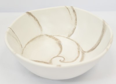 6" Round Beige Nautilus Shell Shoreline Melamine Dipping Bowl