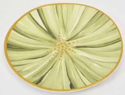 9" Round Light Green Leaf Botanic Garden Melamine Salad Plate