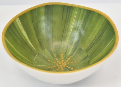 7" Round Dark Green Leafe Botanic Garden Melamine Salad Bowl