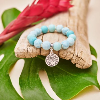 Chunky Bead Maui Blue Braclet