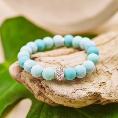 Crystal Bead Maui Blue Bracelet