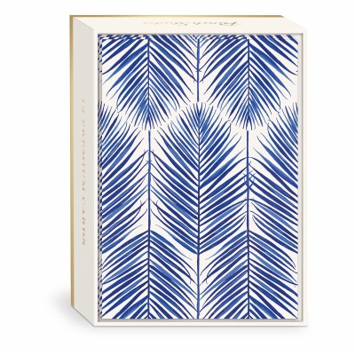 Box of 12 6" x 4" Cobalt Palm Frond Note Cards