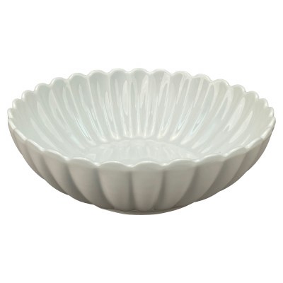 5" Round White Petal Design Ceramic Bowl