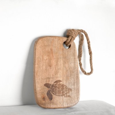 12" x 8" Coastal Sea Turtle Wood Cutting Board