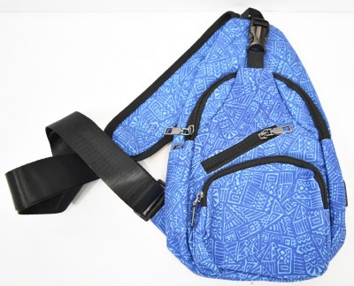 12" Blue Aztec Anti-Theft Regular Day Pack