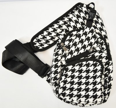 12" Black and White Anti-Theft Regular Day Pack