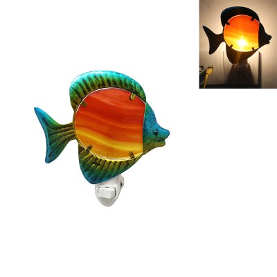 5" Multicolor Fish Coastal Glass Nightlight