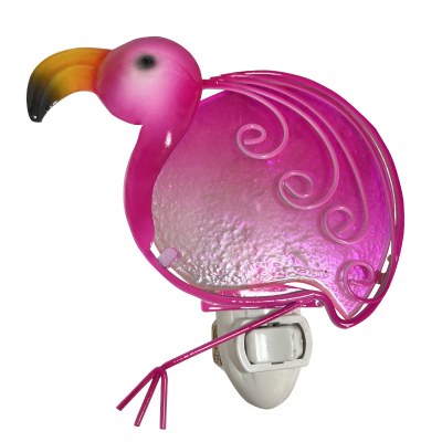 5" Pink Flamingo Coastal Glass Nightlight