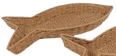 Large Natural Woven Seagrass Coastal Fish Shape Basket