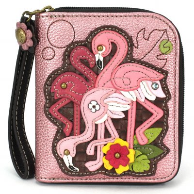6" x 5" Flamingo Group Zip Wallet