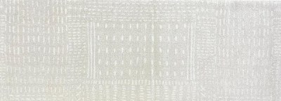 28" x 75" Gray and White Stitches Runner