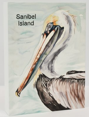 7" x 5" "Sanibel Island" Brown Pelican Coastal Plaque