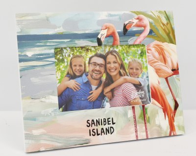 4" x 6" "Sanibel Island" Flamingos Coastal Photo Frame
